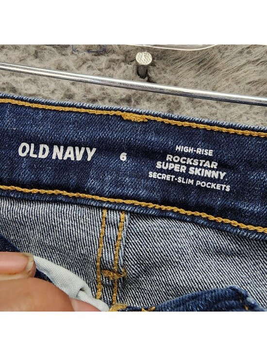 Old Navy Jeans Womens 6 Blue Stretch Denim Rockstar Super Skinny - Picture 3 of 11